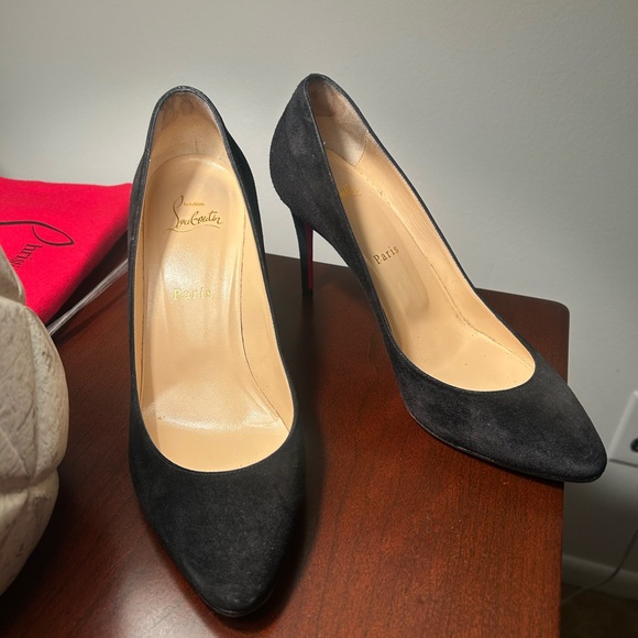 Christian Louboutin Black Suede Eloise Pump 85 Veau Velours Size 39 - Picture 5 of 15
